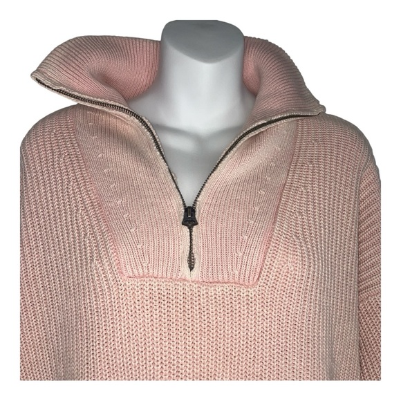 Faherty Women's Pink Half-Zip Sweater - Picture 1 of 7
